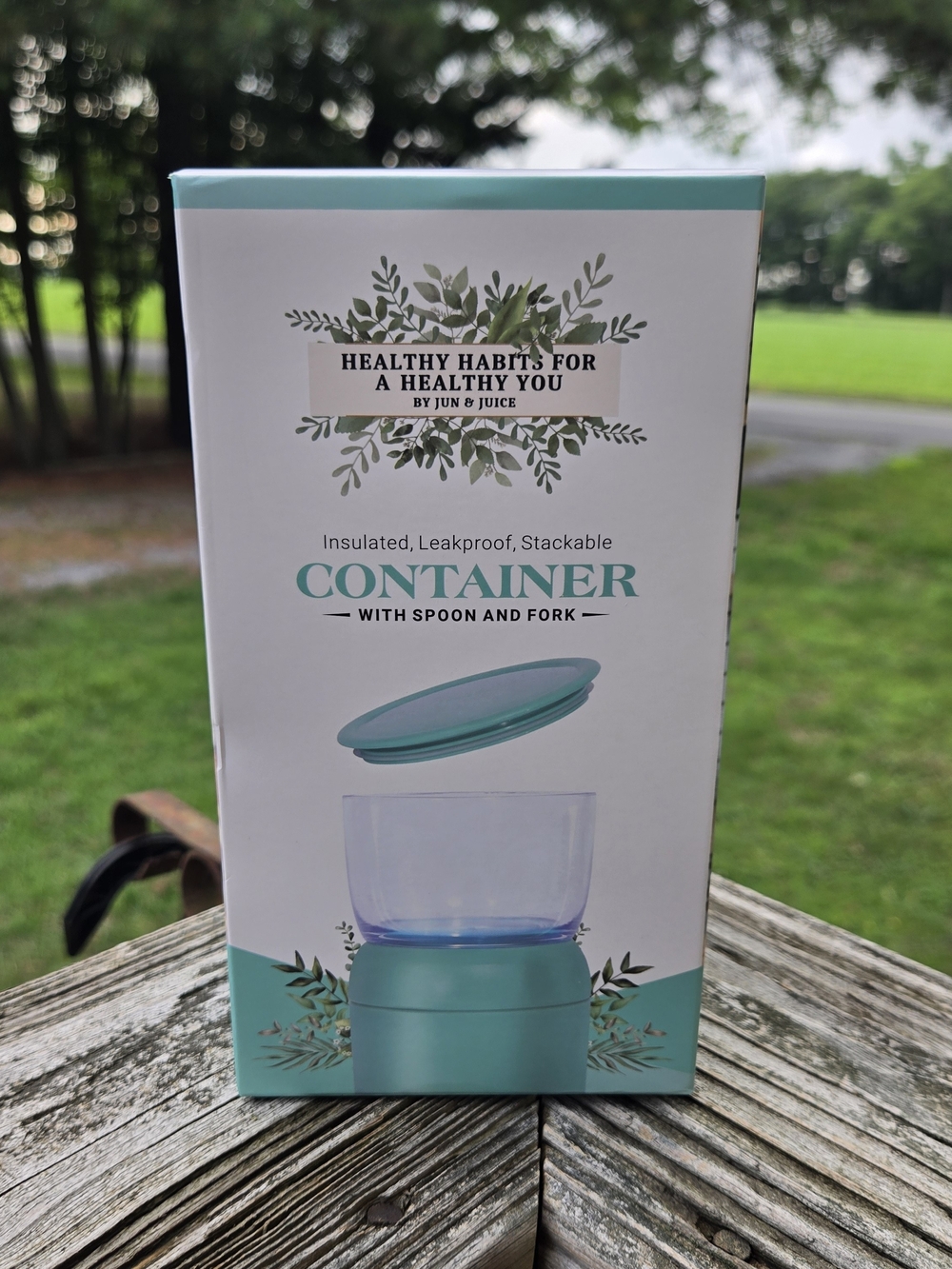 Mint Green Insulated Stackable Food Container with Spoon & Fork